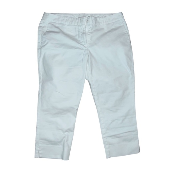 Adrienne Vittadini White Cropped Chinos Size 12 - Picture 1 of 8